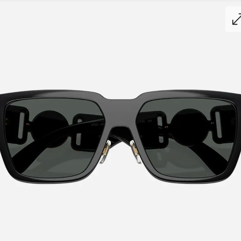 Versace Black Rectangular Sunglasses - Picture 9 of 11